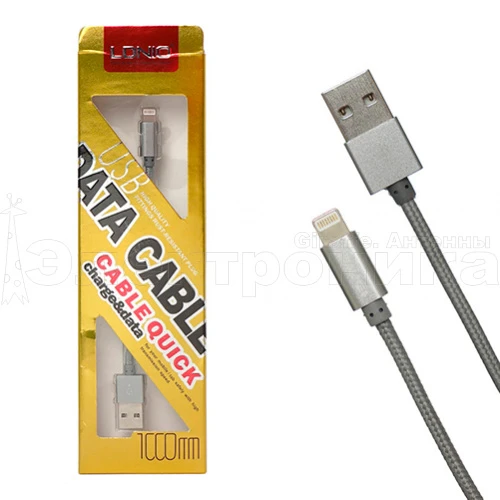 шнур usb для iphone lightning ldnio ls08 1м  фото